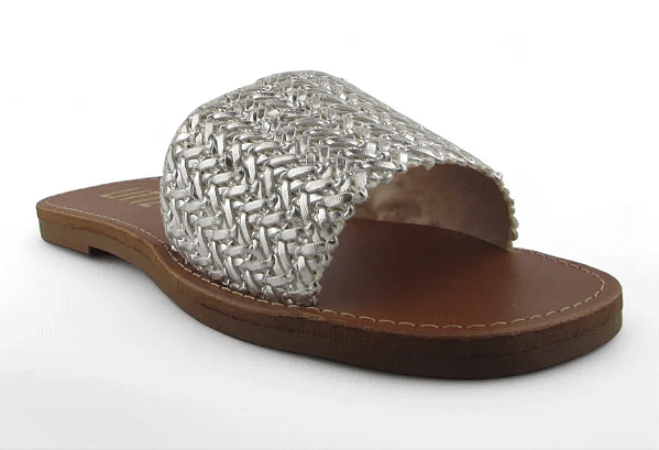 Rasteira Littz Calce Facil Metallizada Tala Prata