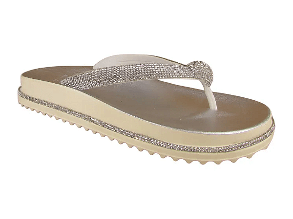 Papete Littz Metalizada Calce Facil Correia Strass Prata