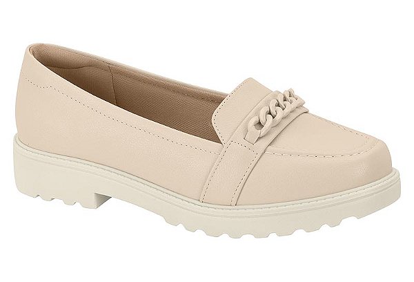 Mocassim Modare Detalhe De Corrente Tratorado Creme