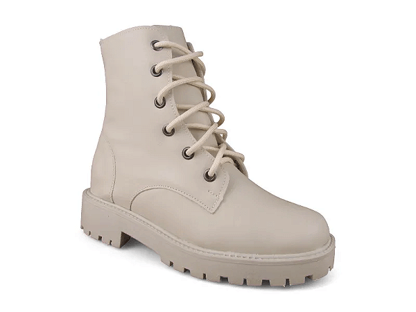 Bota Salto Bloco Marina Carvalho Com Cardaço Off White