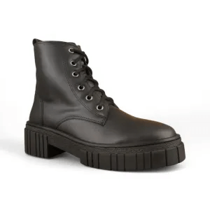 Bota Coturno Donna Lolita Com Cadarço E Ziper Preto