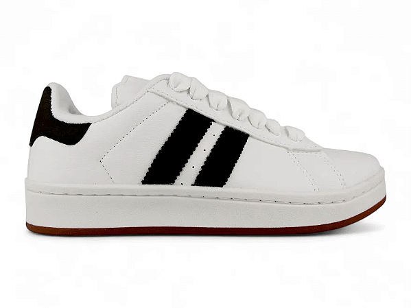 Tenis Energy Campus Com Cadarço Com Listras Branco/Preto