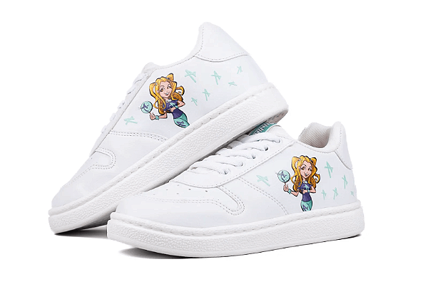 Tênis Infantil Casual Anninha Cadarço Com Recortes Branco