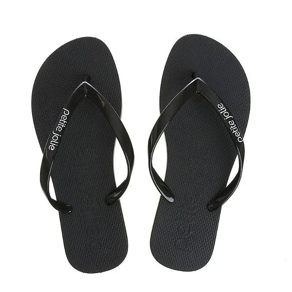 Chinelo Petite Jolie Correia Fina Preto