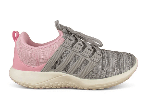 Tenis Meia Spark Esportivo Com Cadarço Cinza/Rosabb SM2501