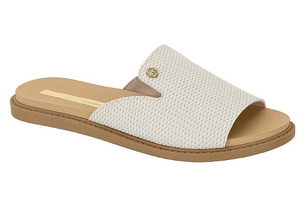 Chinelo Slide Moleca Flat Calce Facil Nude Branco Off