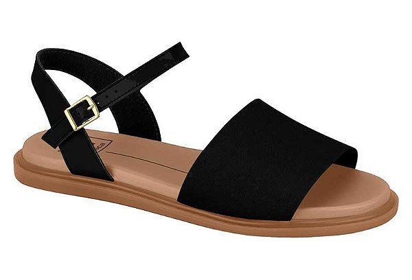 Sandalia Moleca Avarca Com Tala Fivela Preto