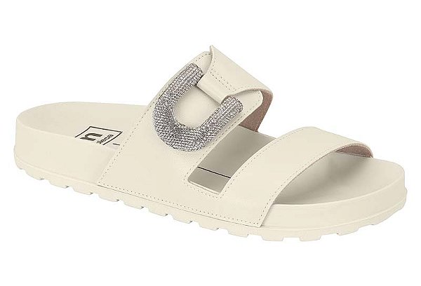Papete Moleca Com Detalhe De Strass Calce Facil Branco Off