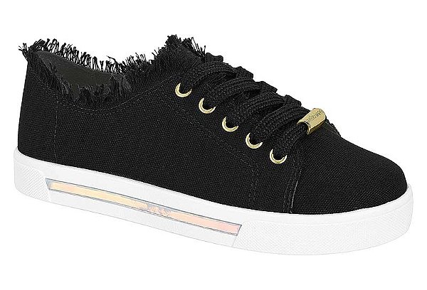 Tenis Molekinha Urbano Com Cadarço Detalhe Holografico Preto