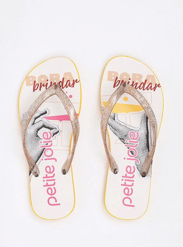 Chinelo Petite Jolie Estampado Branco/Fun