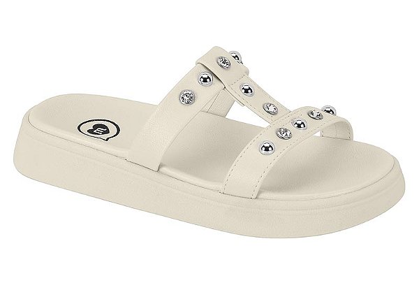 Papete Meninas Molekinha Com Spike Branco Branco Off