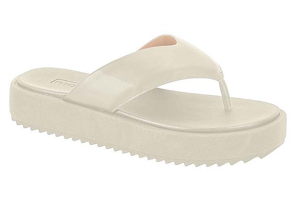 Tamanco Moleca FlatForm Chinelo Solado Alto Calce Facil Branco OFF