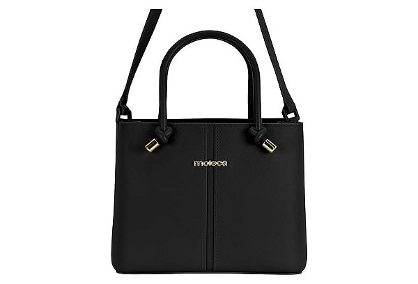 Bolsa Moleca Alça Ajustavel Com Detalhes Dourados Preto