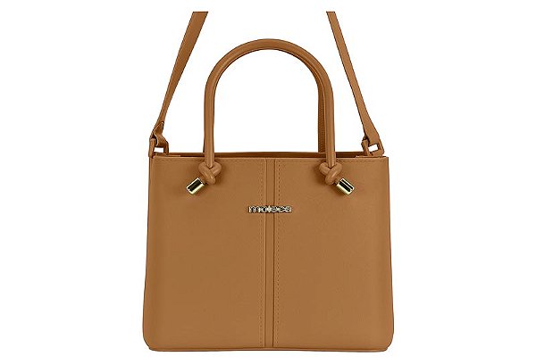 Bolsa Moleca Alça Ajustavel Com Detalhes Dourados Camel