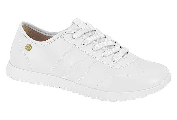 Tênis Moleca Casual Com Cadarço Solado Tratorado Branco