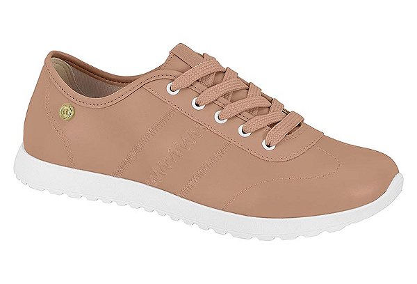 Tênis Moleca Casual Com Cadarço Solado Tratorado Nude