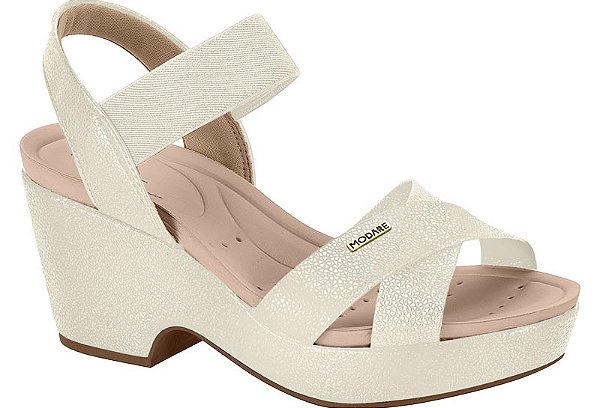 Sandália Modare Meia Pata Calce Fácil Branco Off