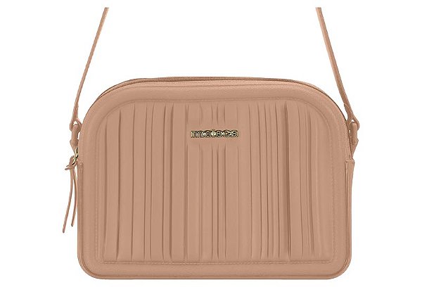 Bolsa Moleca Com Detalhe Em Alto Relevo Com Dois Fechos Nude