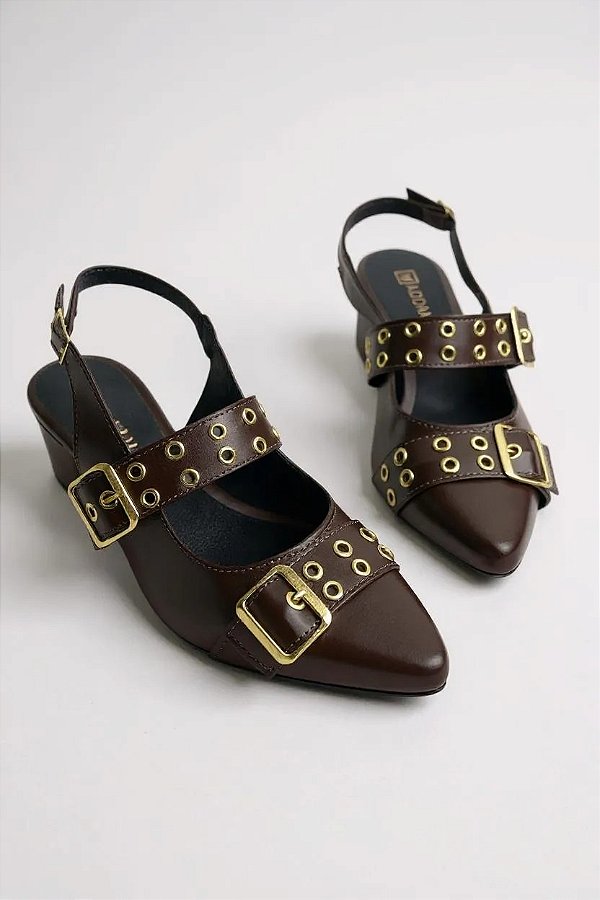 Sapatilha Feminino Addan Com Bico Fino Casual   Cafe