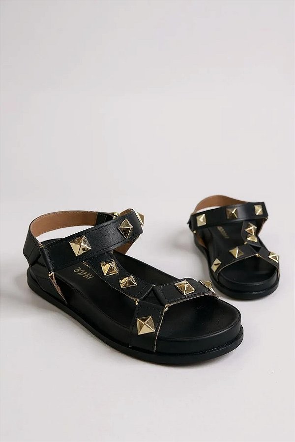 Papete Addan Taxas Pirâmide E Ajuste Velcro Preto