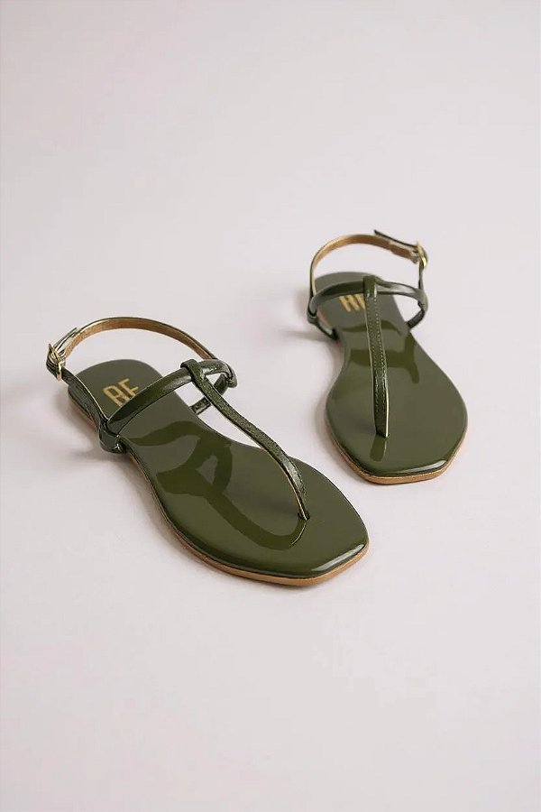 Sandália Rasteira Anna Flor Com Design Minimalista E Conforto Exclusivo Sonora Verniz