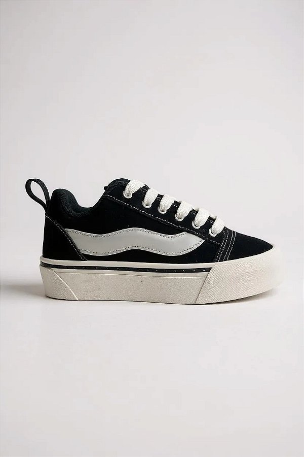 Tênis Feminino Casual Energy Preto e Branco com Solado Plataforma
