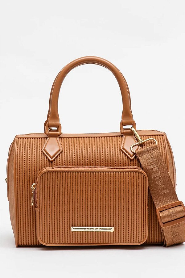 Bolsa Petite Jolie Com Alça Larga Removível E Design Texturizado  Doce De Leite