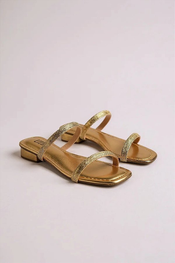 Tamanco Littz Com Tiras Finas, Design Elegante E Salto Baixo Para Conforto Diário  Cobre