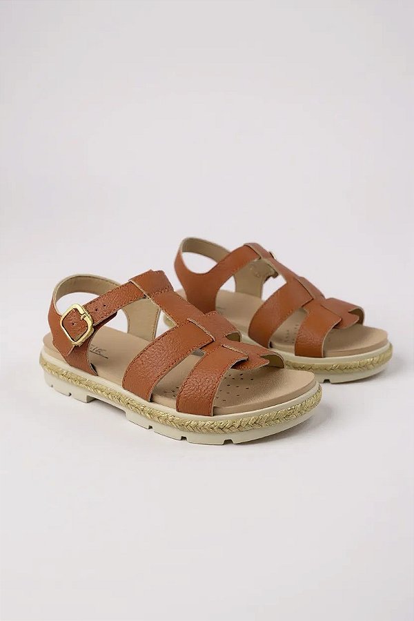 Sandália Modare Feminina Caramelo Com Palmilha Macia Caramelo