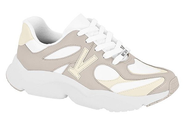 Tênis Vizzano Casual Feminino Com Solado Alto E Moderno Branco