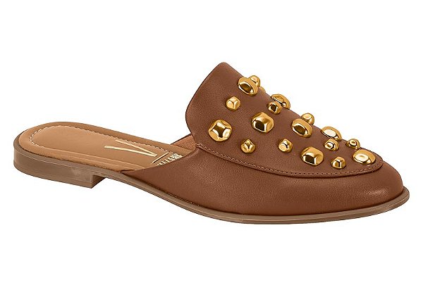 Mule Vizzano Feminino Com Textura Croco E Fivela Elegante Marrom