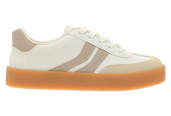 Tênis Vizzano Casual Feminino Com Detalhes Laterais Branco