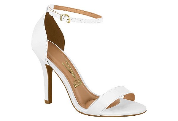 Sandalia Vizzano Feminina Salto Fino E Com Tira Delicada Branco