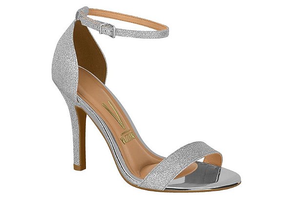 Sandalia Vizzano Feminina Salto Fino E Com Tira Delicada Prata