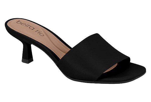 Tamanco Beira Rio Feminino De Salto Fino Com Design Elegante  Preto