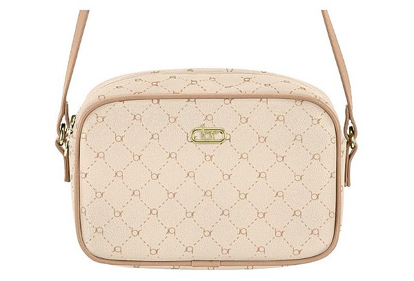 Bolsa Beira Rio Tiracolo Feminina Com Detalhe Metálico Creme/Nude