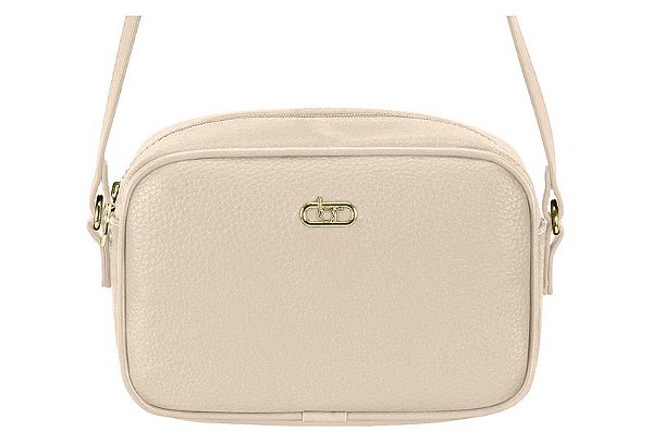 Bolsa Beira Rio Tiracolo Feminina Com Detalhe Metálico Creme