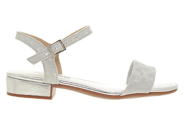 Sandália Infantil Molekinha Com Salto Baixo E Fivela Prata