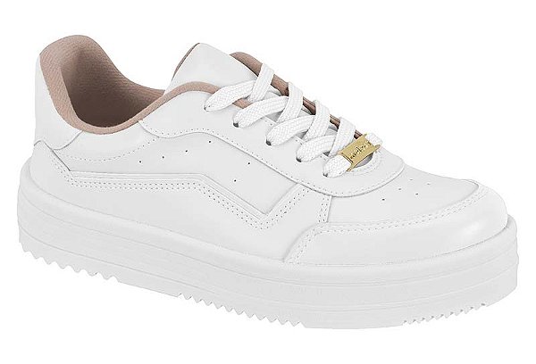 Tenis Moleca Casual Feminino Conforto E Com Cadarço Branco