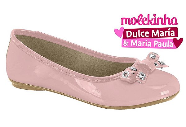 Sapatilha Infantil Molekinha Com Laço Aplicado Rosa