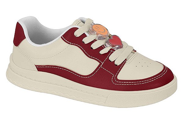 Tenis Casual Infantil Molekinha Com Enfeites Divertidos Branco Off