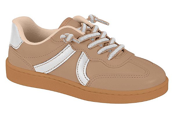 Tenis Casual Infantil Molekinha Com Listras Laterais  Nude