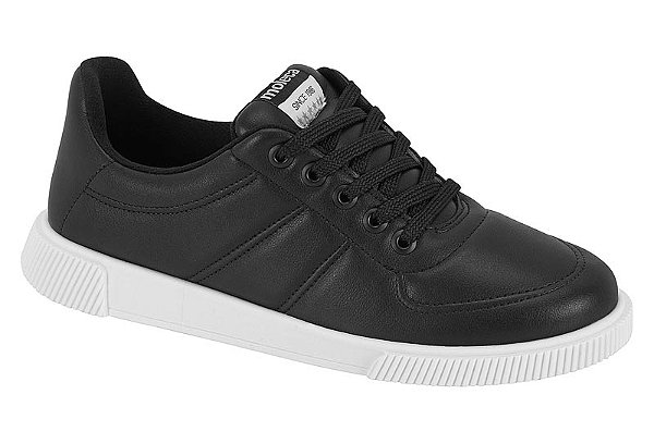 Tênis Moleca Com Cadarço Conforto E Estilo Preto