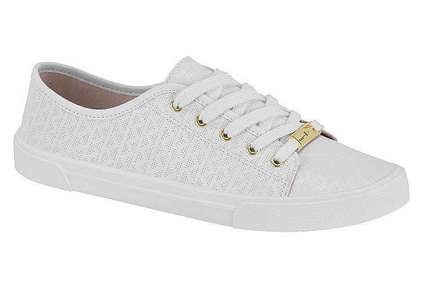 Tenis Moleca Casual Com Cadarço Branco