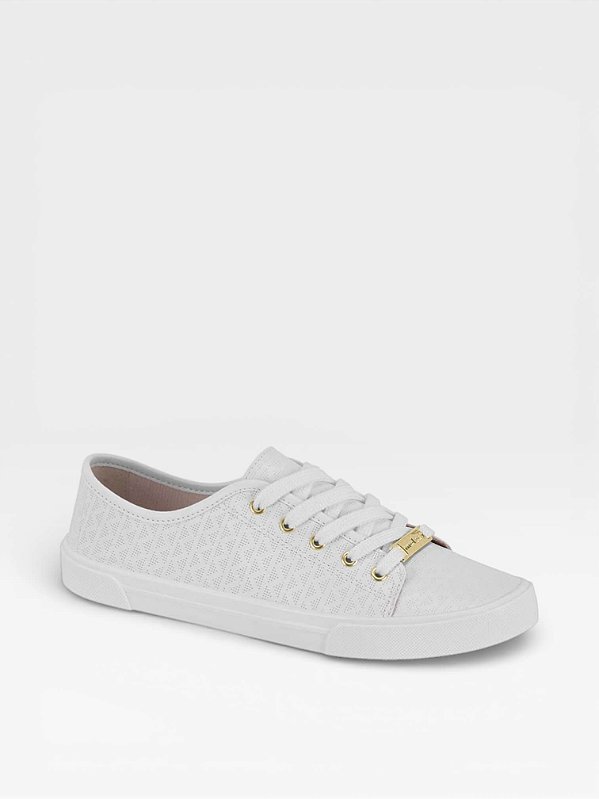 Tenis Moleca Casual Com Cadarço Branco