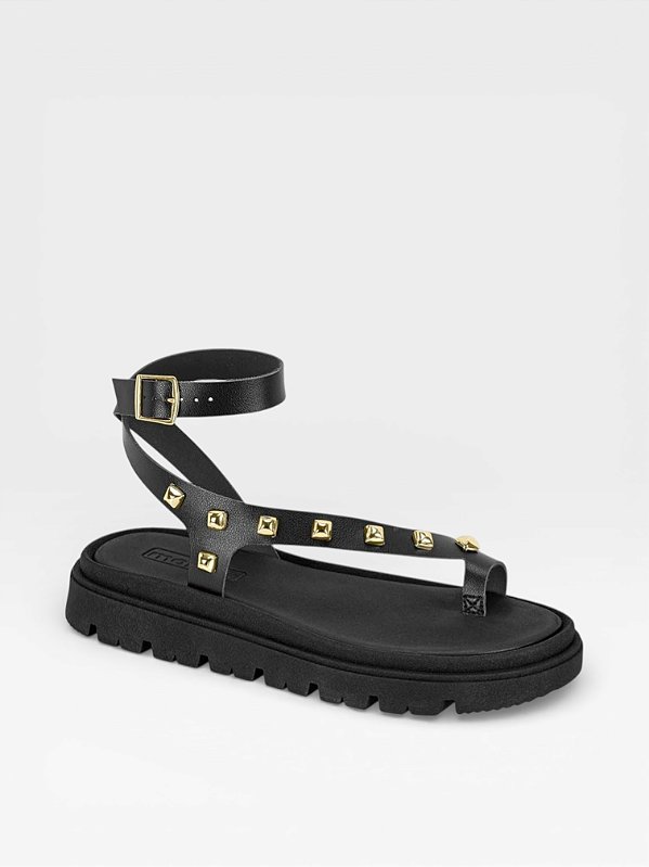 Papete Feminina Moleca Tratorada Tira Com Tachas Branca Preta e Chocolate #3