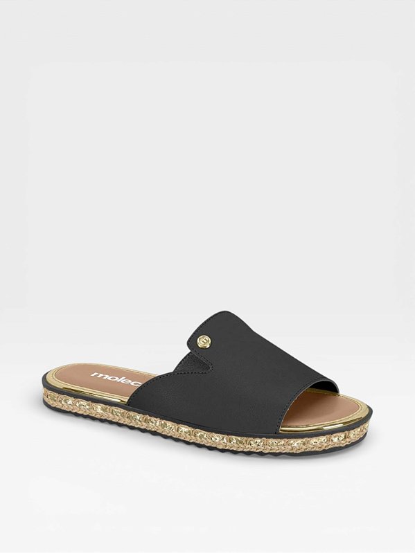 Chinelo Slide Feminino Moleca Calce Facil Preto