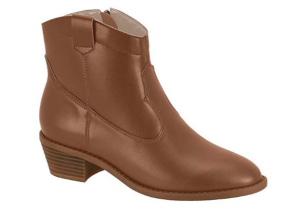 Bota Moleca Country Cano Curto Marrom Salto Bloco Avela