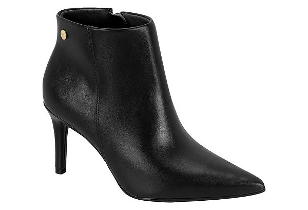 Bota Vizzano Cano Curto Com Salto Fino E Bico Fino Elegante Preto