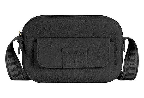 Bolsa Transversal Moleca Com Bolso Frontal E Alça Personalizada Preto